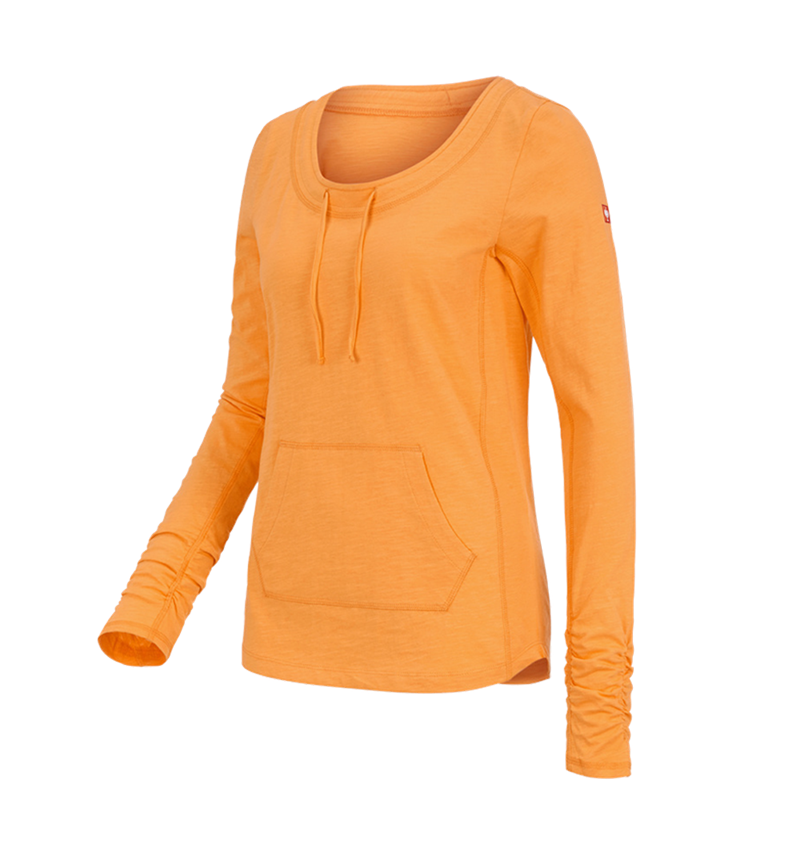 Shirts & Co.: e.s. Longsleeve cotton slub, Damen + hellorange
