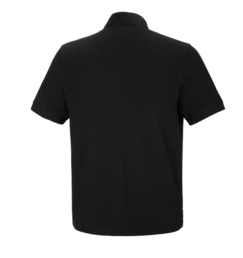 Shirts & Co.: e.s. Polo-Shirt cotton Mandarin + schwarz 5