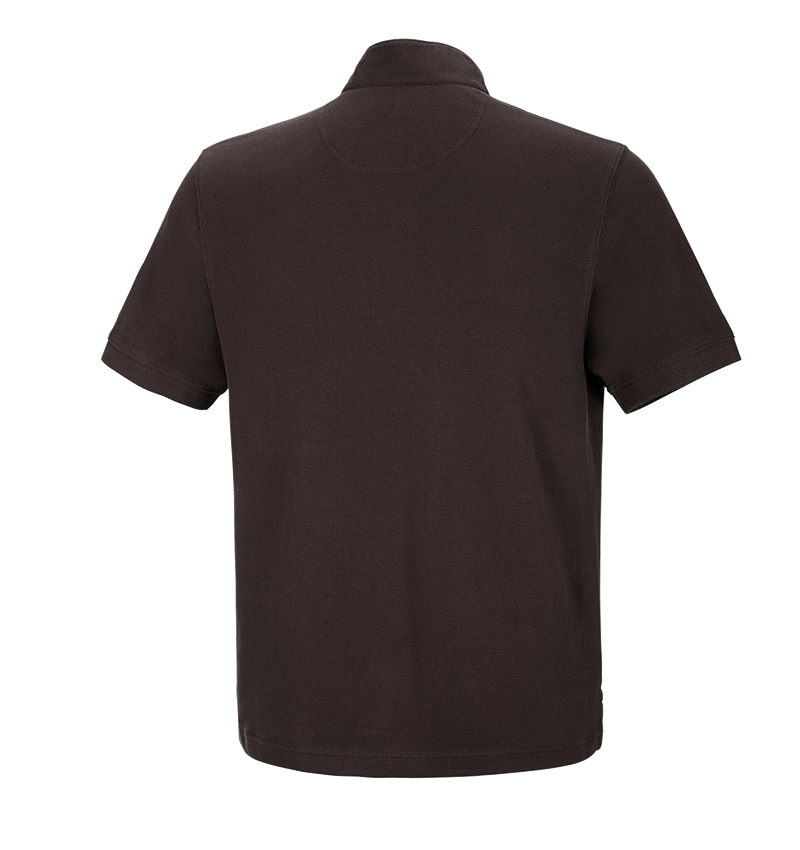 Shirts & Co.: e.s. Polo-Shirt cotton Mandarin + kastanie 3