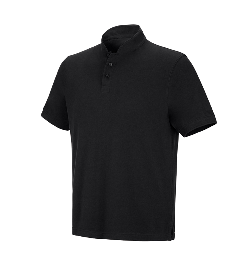 Shirts & Co.: e.s. Polo-Shirt cotton Mandarin + schwarz 4