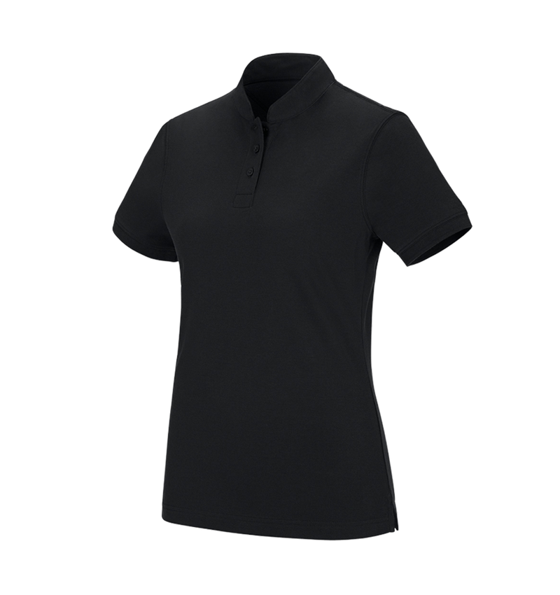 Shirts & Co.: e.s. Polo-Shirt cotton Mandarin, Damen + schwarz 3