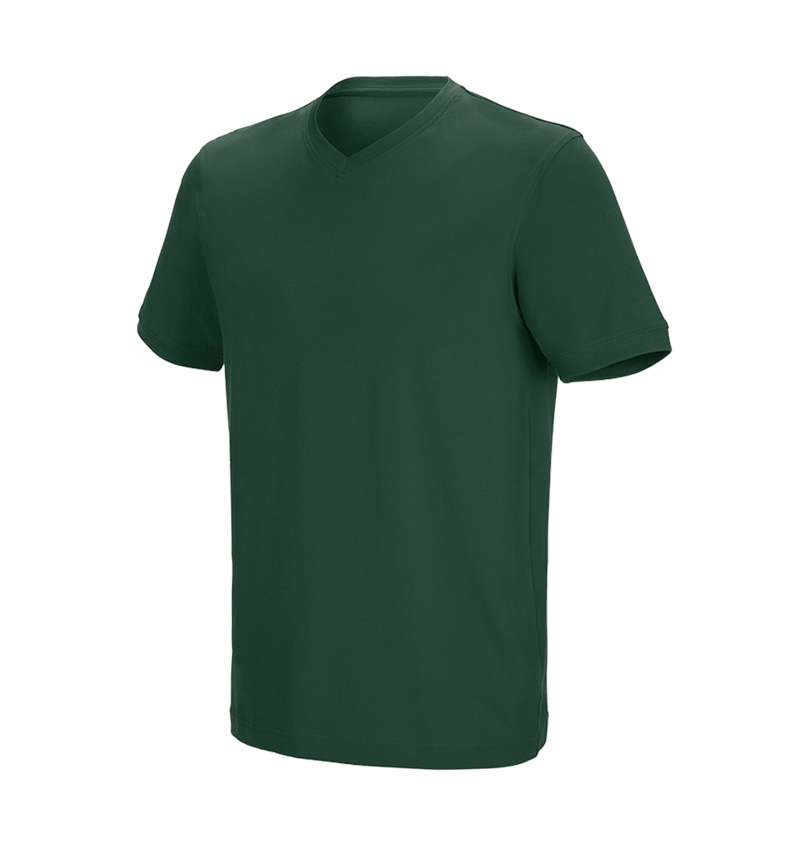 Shirts & Co.: e.s. T-Shirt cotton stretch V-Neck + grün 2