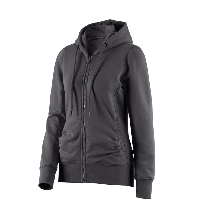 Shirts & Co.: e.s. Hoody-Sweatjacke poly cotton, Damen + anthrazit 2