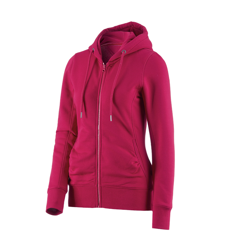 Shirts & Co.: e.s. Hoody-Sweatjacke poly cotton, Damen + beere 1