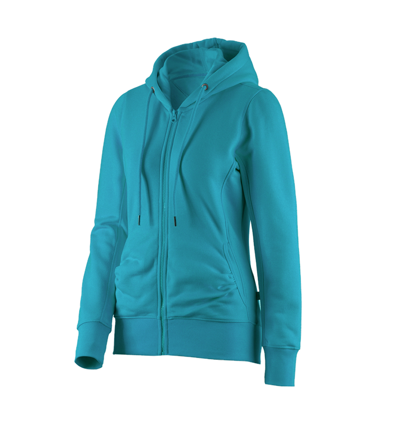 Shirts & Co.: e.s. Hoody-Sweatjacke poly cotton, Damen + ozean 1