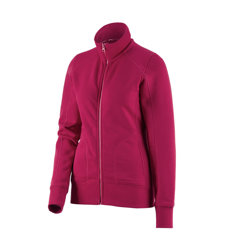 Shirts & Co.: e.s. Sweatjacke poly cotton, Damen + beere 1