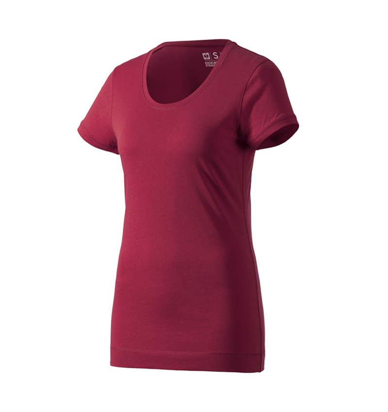 Shirts & Co.: e.s. Long-Shirt cotton, Damen + bordeaux