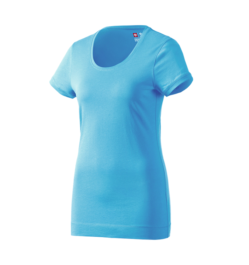 Shirts & Co.: e.s. Long-Shirt cotton, Damen + türkis