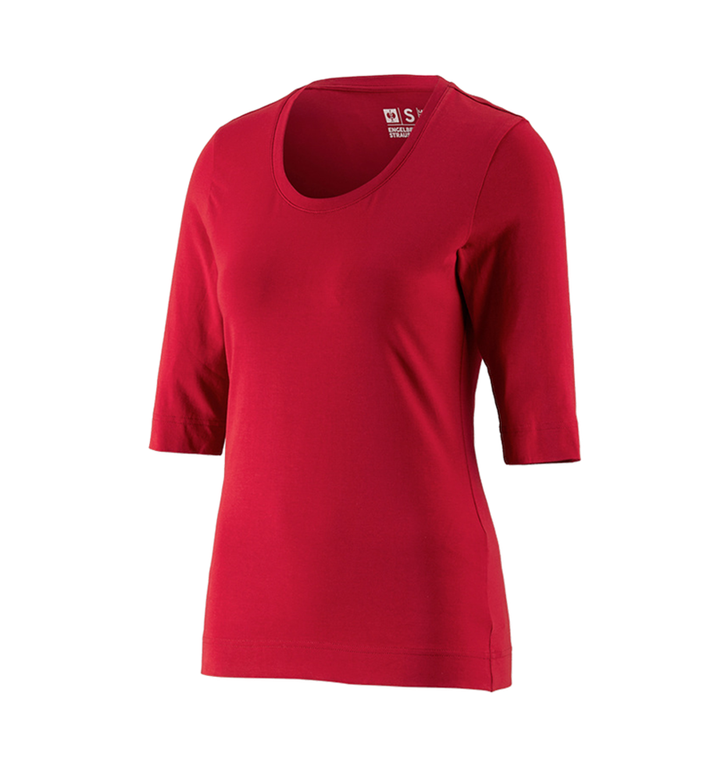 Shirts & Co.: e.s. Shirt 3/4-Arm cotton stretch, Damen + feuerrot 1