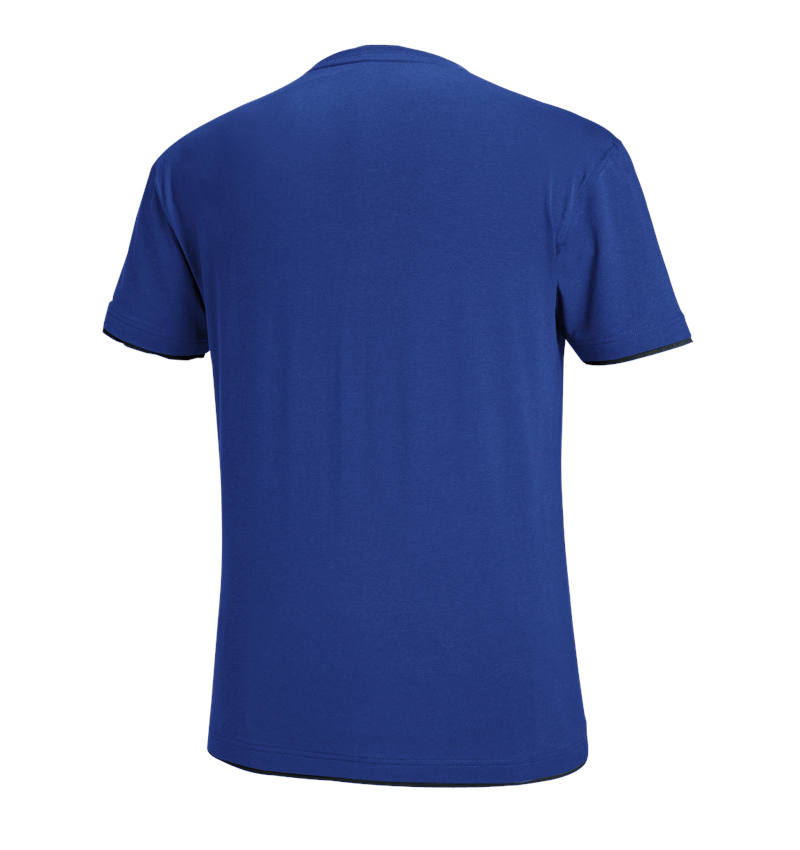 Shirts & Co.: e.s. T-Shirt cotton stretch Layer + kornblau/schwarz 3