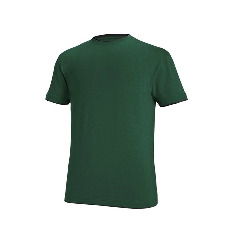 Shirts & Co.: e.s. T-Shirt cotton stretch Layer + grün/schwarz 2