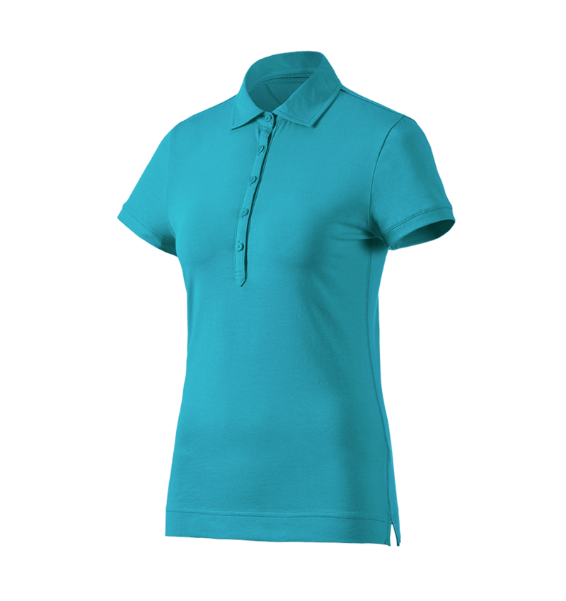 Shirts & Co.: e.s. Polo-Shirt cotton stretch, Damen + ozean