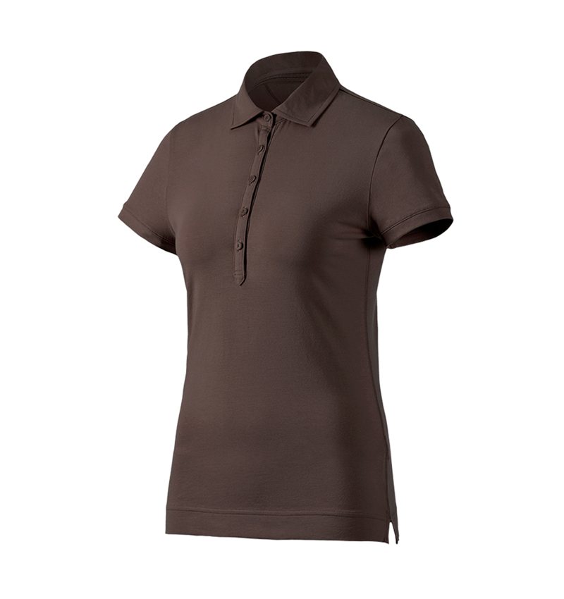 Shirts & Co.: e.s. Polo-Shirt cotton stretch, Damen + kastanie