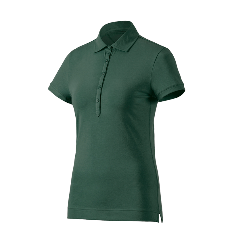 Shirts & Co.: e.s. Polo-Shirt cotton stretch, Damen + grün