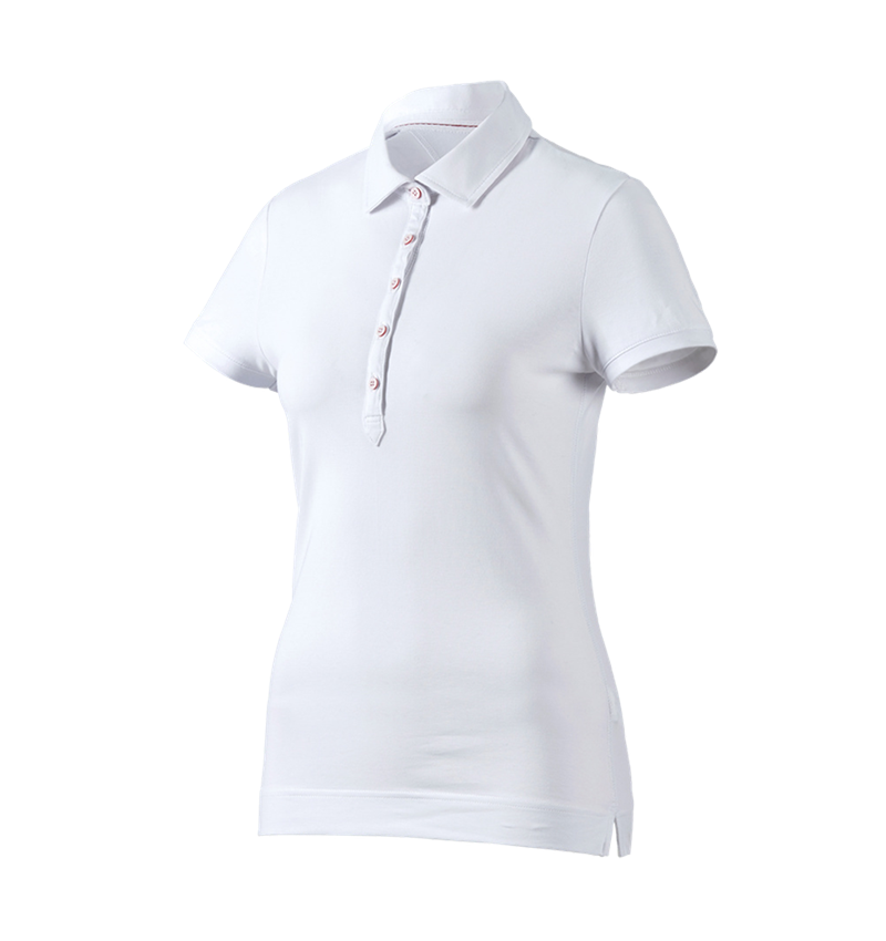 Shirts & Co.: e.s. Polo-Shirt cotton stretch, Damen + weiß 1