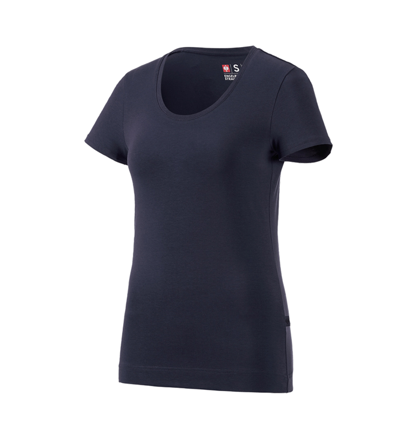 Shirts & Co.: e.s. T-Shirt cotton stretch, Damen + dunkelblau 4