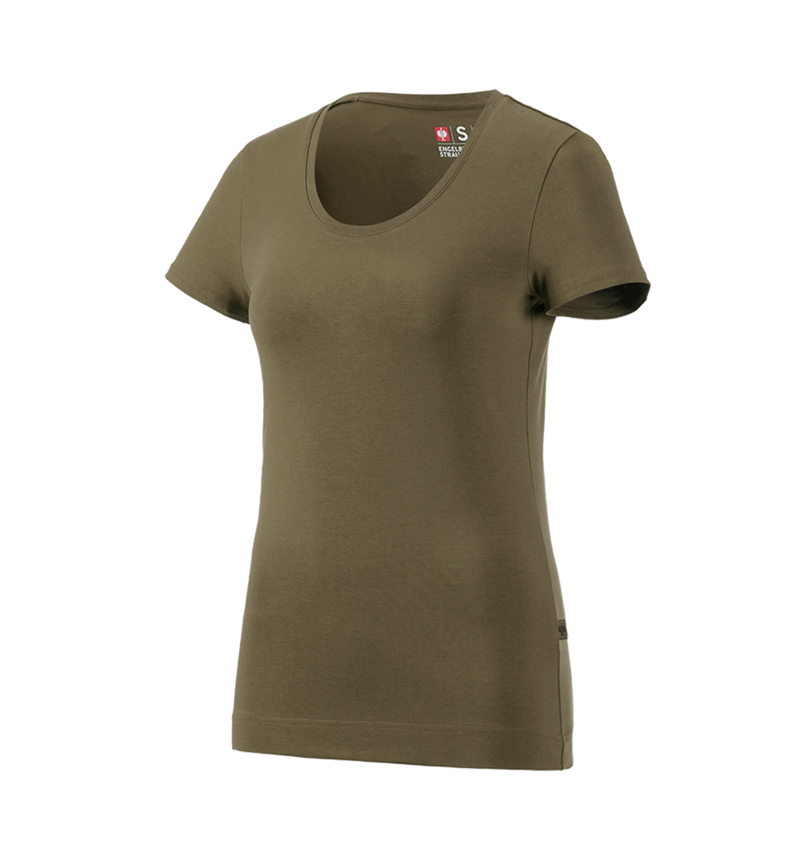 Shirts & Co.: e.s. T-Shirt cotton stretch, Damen + schlammgrün 4