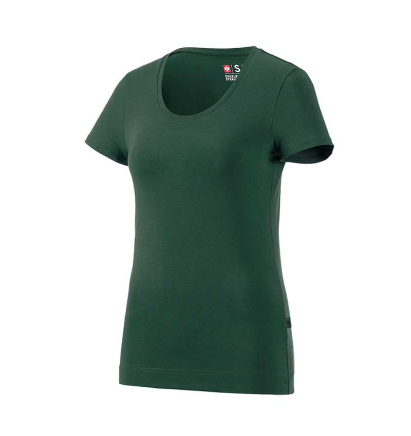 Shirts & Co.: e.s. T-Shirt cotton stretch, Damen + grün 3