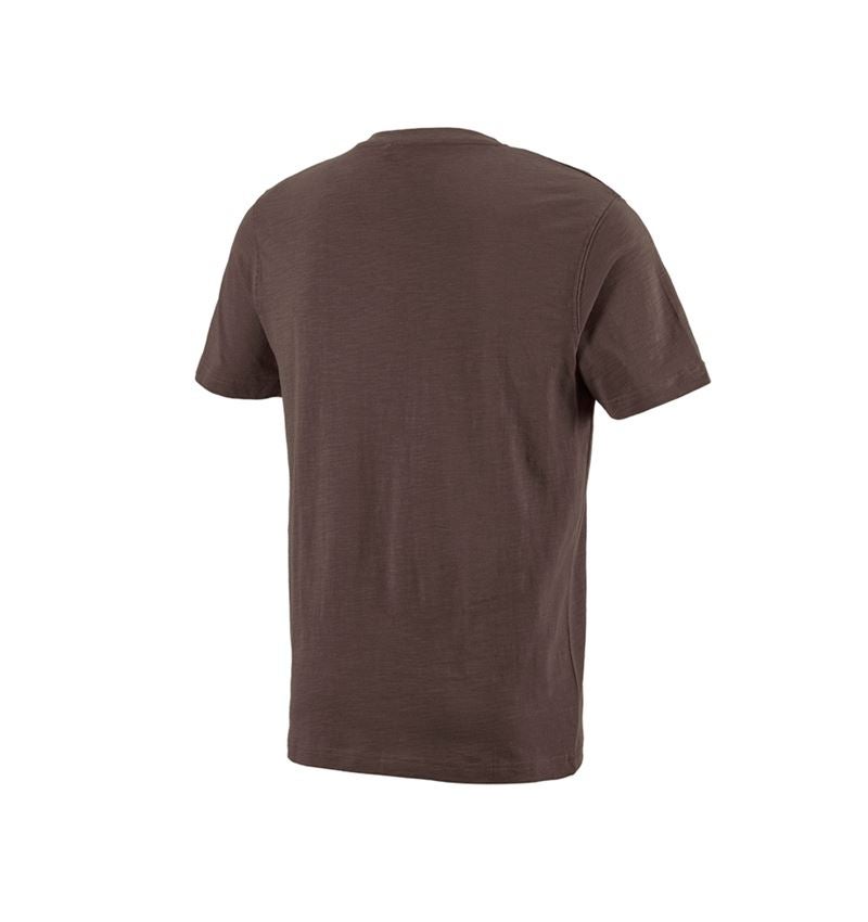 Shirts & Co.: e.s. T-Shirt cotton slub V-Neck + kastanie 3