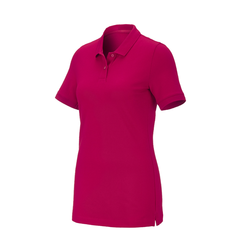 Shirts & Co.: e.s. Piqué-Polo cotton stretch, Damen + beere 2