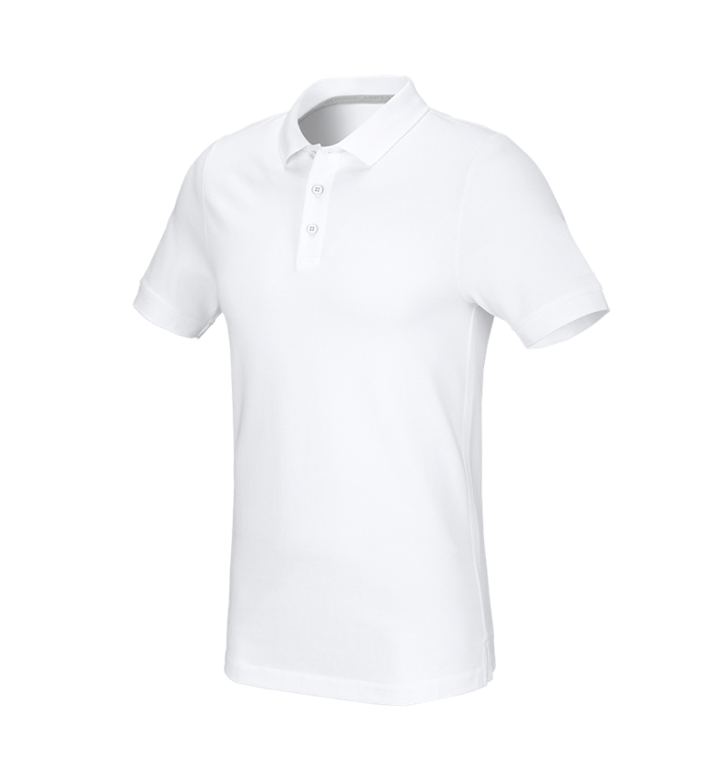 Themen: e.s. Piqué-Polo cotton stretch, slim fit + weiß 2
