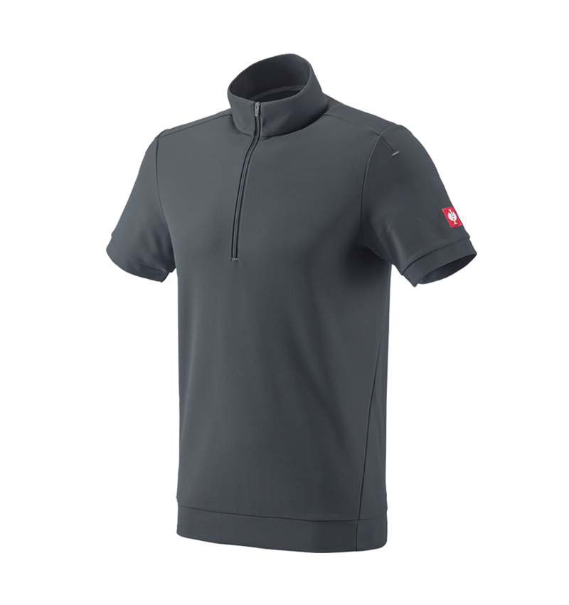 Shirts & Co.: e.s. Funktions ZIP-T-Shirt UV + anthrazit/platin 2