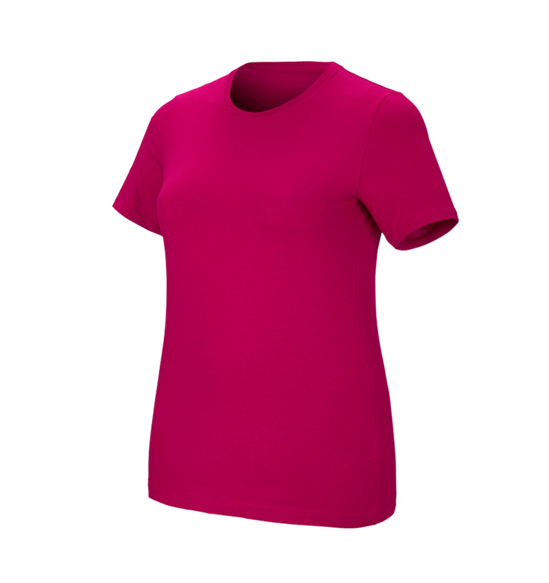 Shirts & Co.: e.s. T-Shirt cotton stretch, Damen, plus fit + beere 2