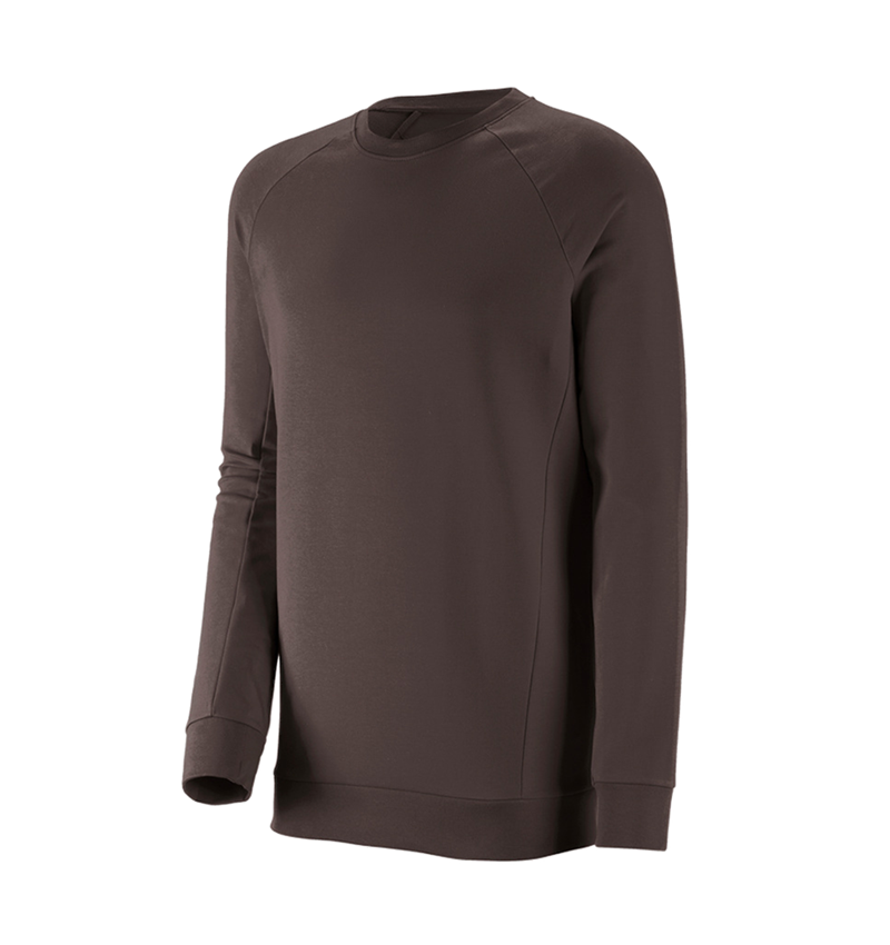 Shirts & Co.: e.s. Sweatshirt cotton stretch, long fit + kastanie 2