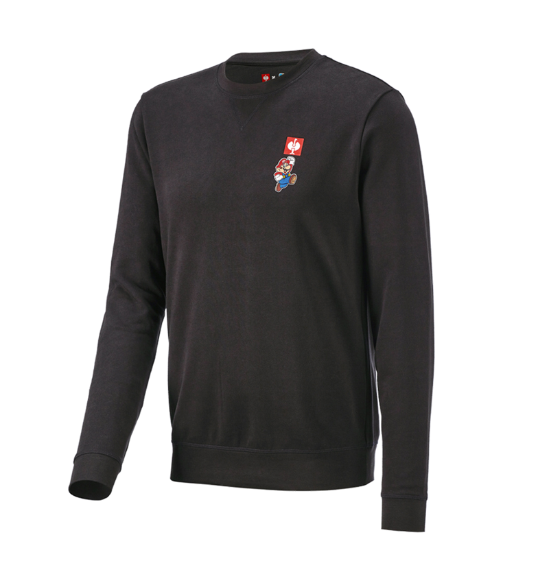 Shirts & Co.: Super Mario Sweatshirt, Herren + schwarz 2