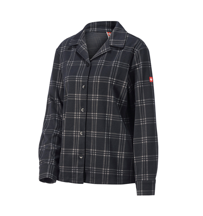 Accessoires: e.s. Karo-Pyjama Oberteil, Damen + schwarz/basaltgrau 3