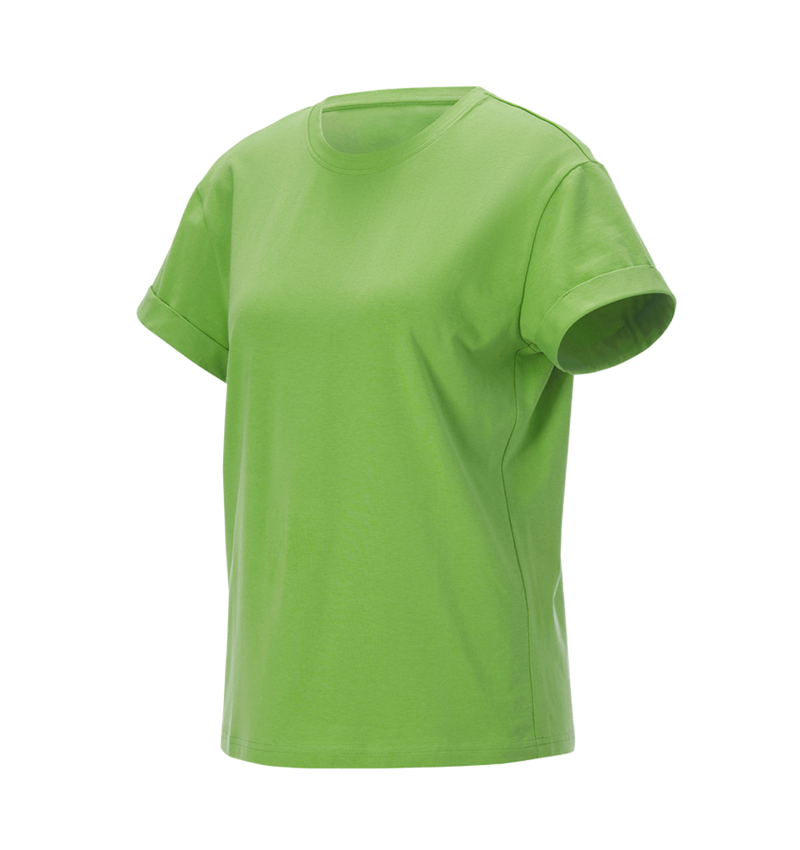 Shirts & Co.: e.s. T-Shirt cotton stretch rolled sleeve, Damen + seegrün 4