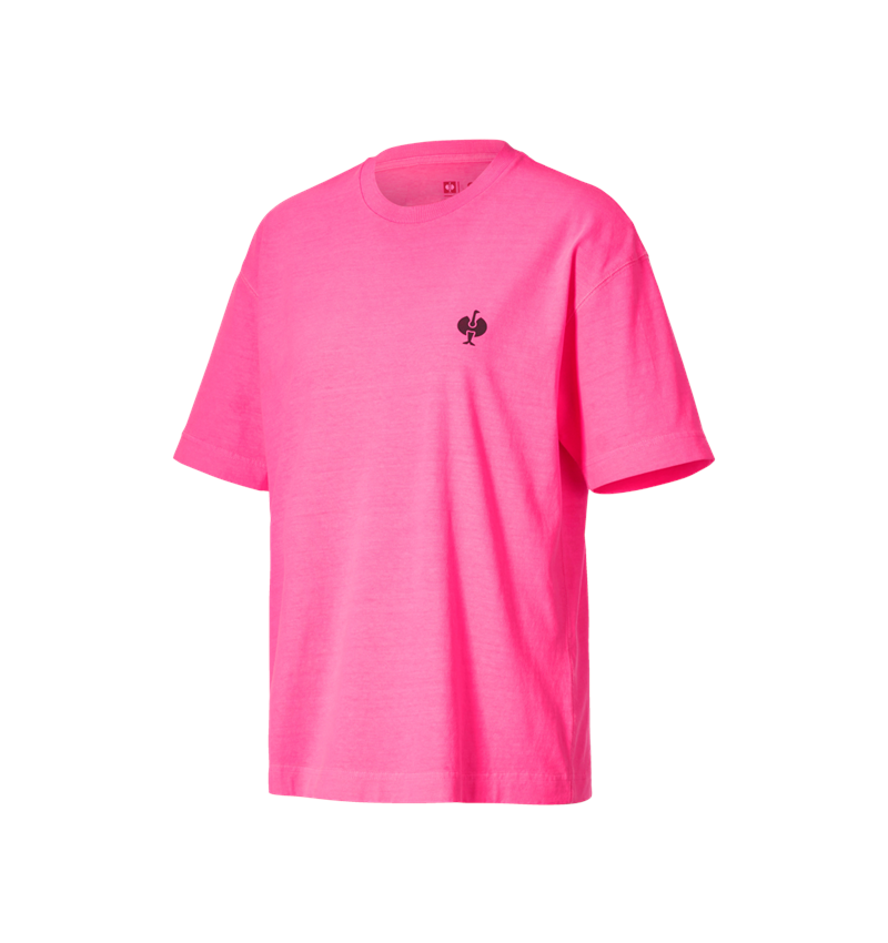 Shirts & Co.: e.s. T-Shirt neon, Damen + neonpink vintage 3