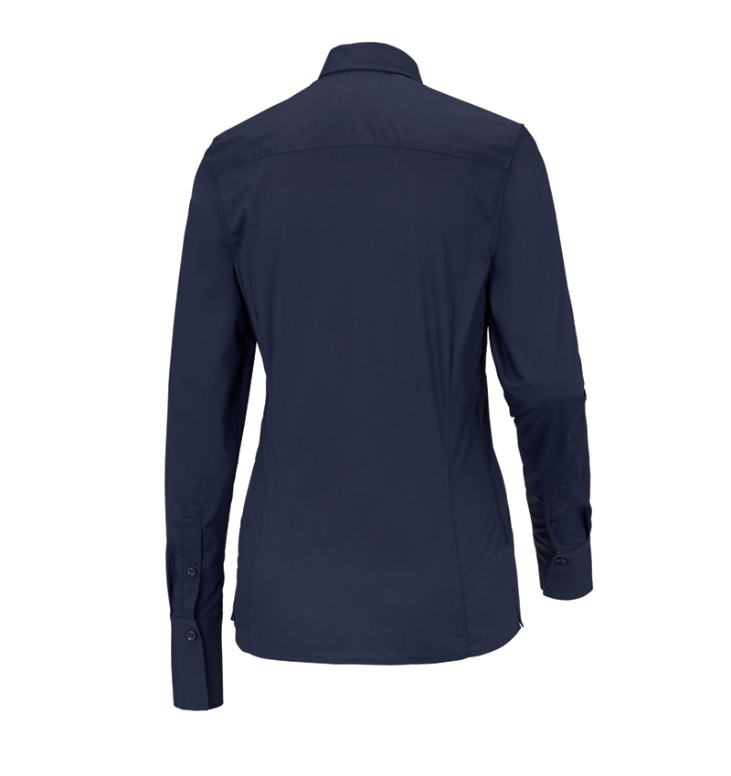 Shirts & Co.: Business Bluse e.s.comfort, langarm + dunkelblau 1