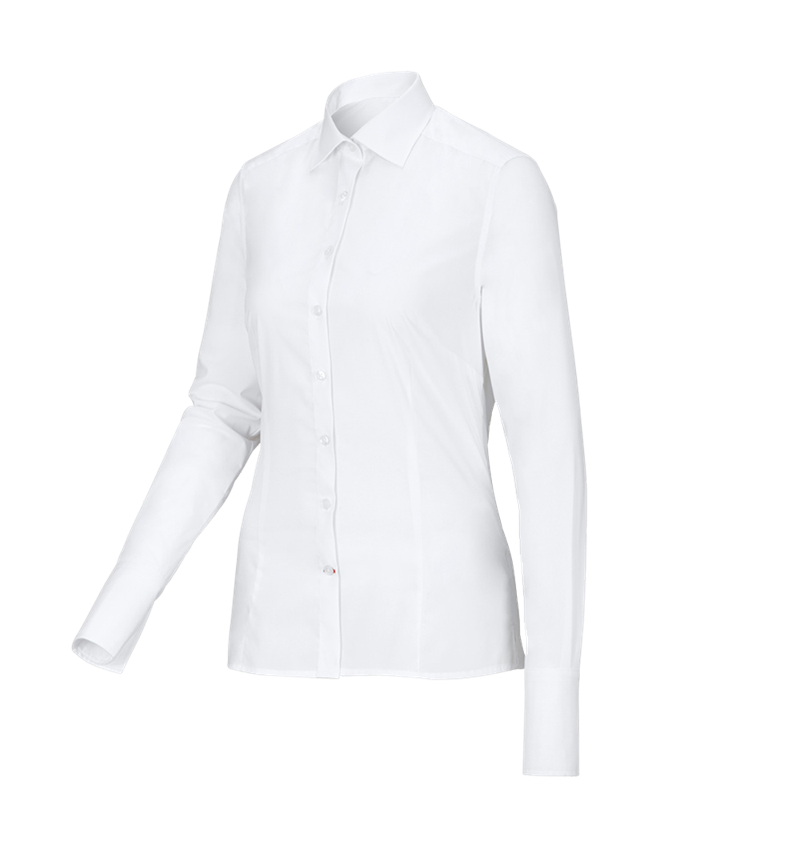 Shirts & Co.: Business Bluse e.s.comfort, langarm + weiß 2