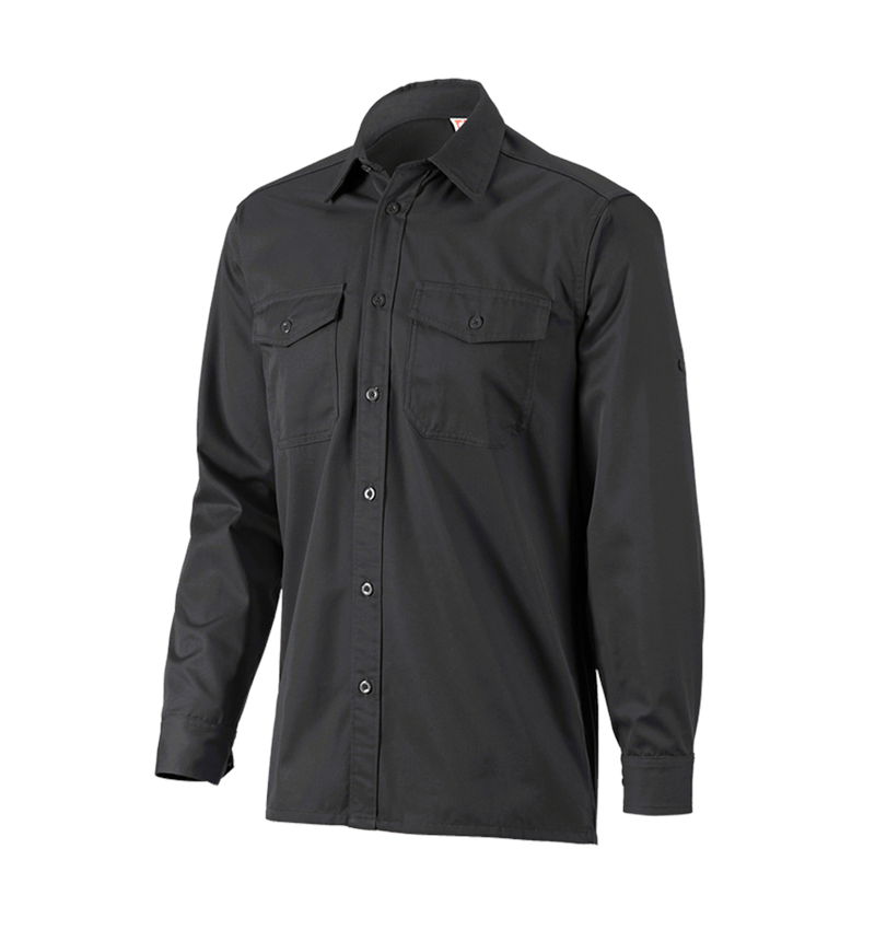 Shirts & Co.: Arbeitshemd e.s.classic, langarm + schwarz 3