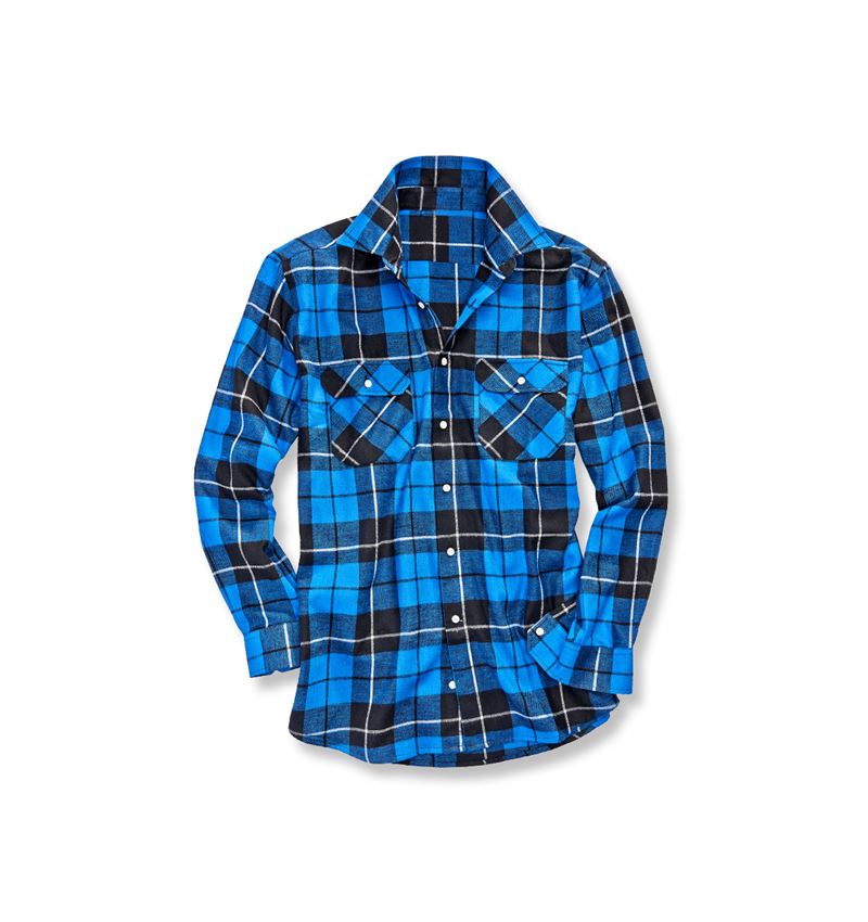 Shirts & Co.: Baumwoll-Hemd Hannover, normal lang + kornblau/schwarz/weiß