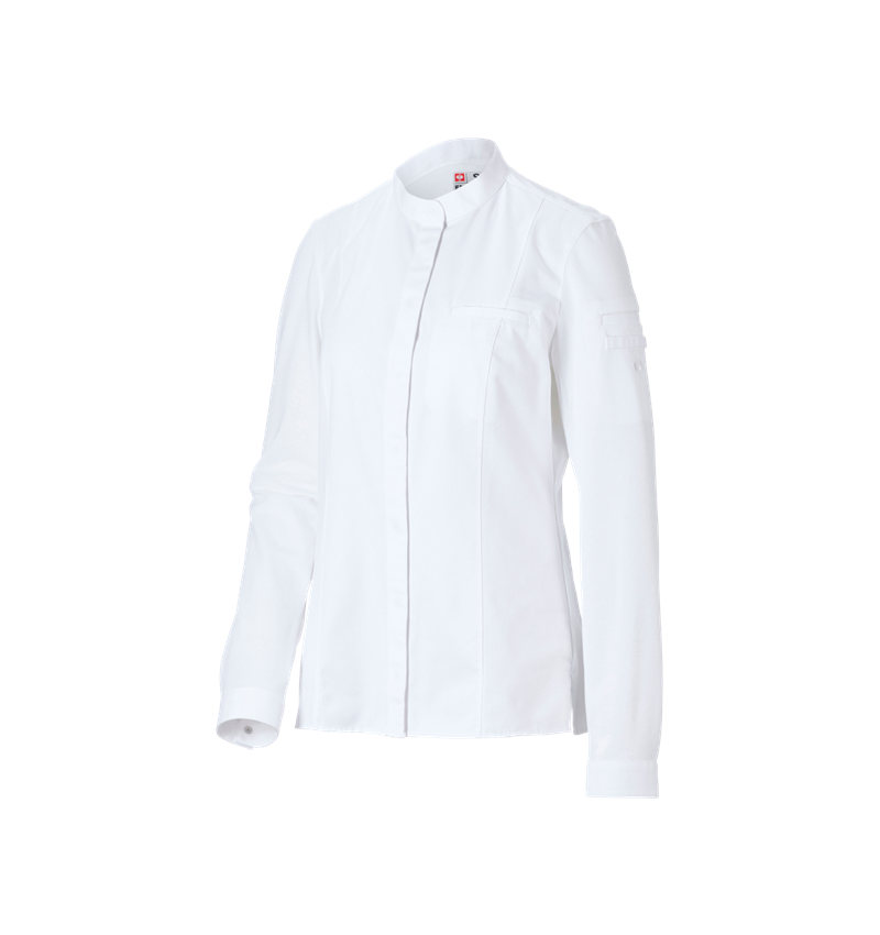 Shirts & Co.: e.s. Hybrid Kochhemd, Damen + weiß 1