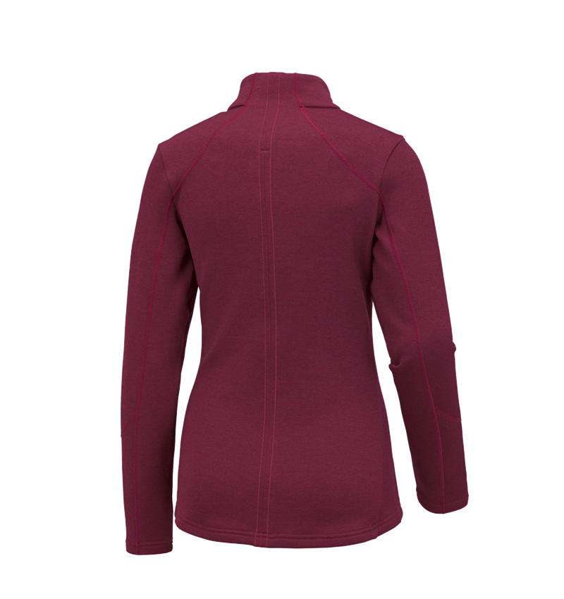 Jacken: e.s. Funktions Sweatjacke melange, Damen + beere melange 1