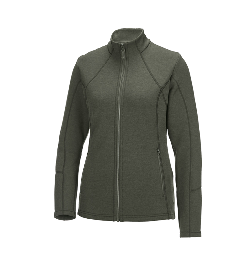 Jacken: e.s. Funktions Sweatjacke melange, Damen + thymian melange 2