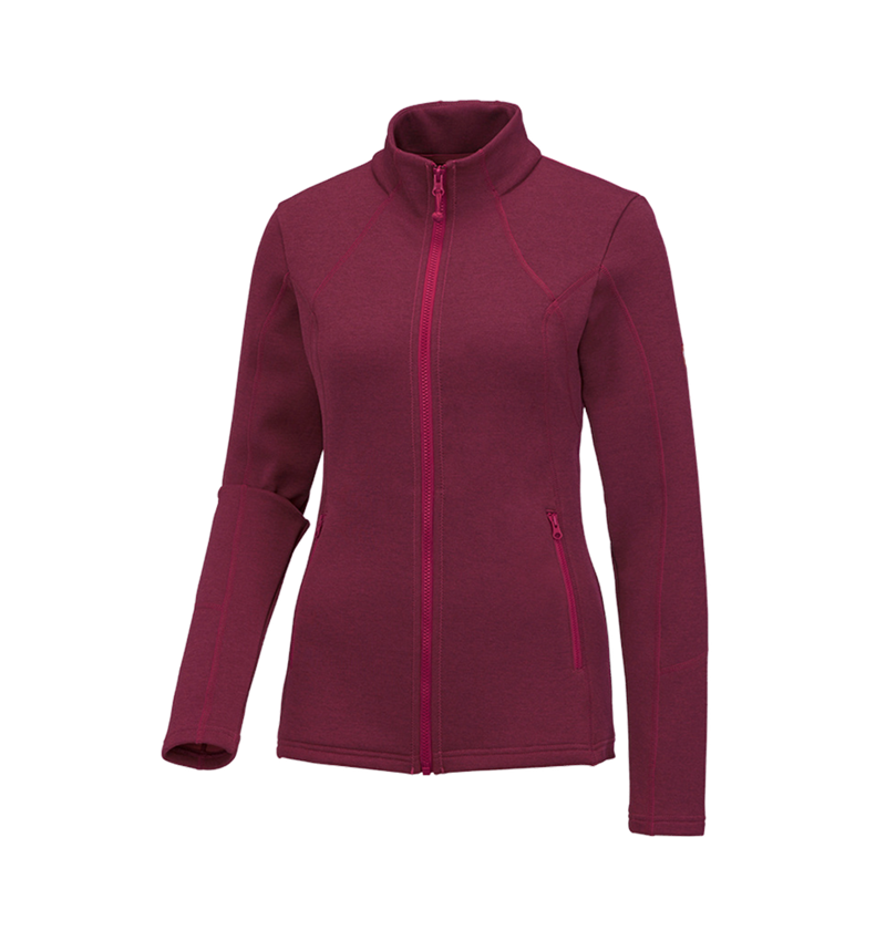 Jacken: e.s. Funktions Sweatjacke melange, Damen + beere melange
