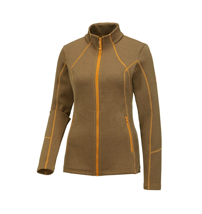 Shirts & Co.: e.s. Funktions Sweatjacke melange, Damen + hellorange melange