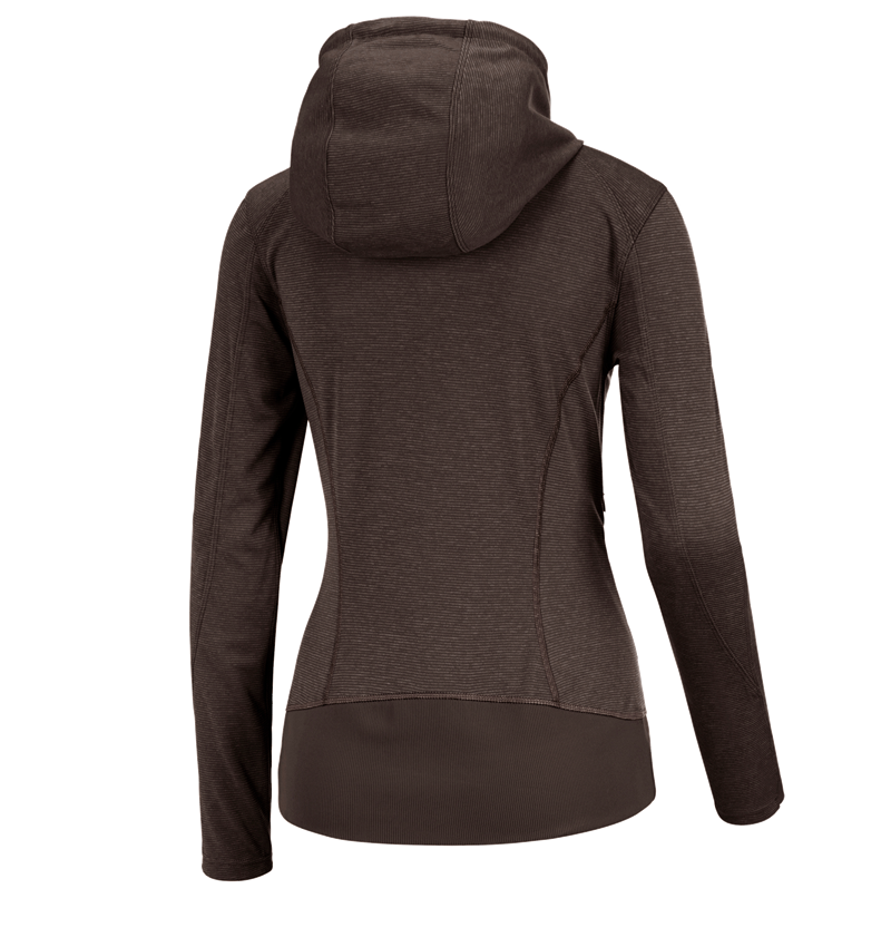 Shirts & Co.: e.s. Funktions Kapuzenjacke stripe, Damen + kastanie 1