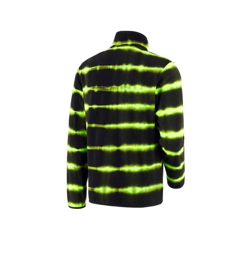 Shirts & Co.: Fleece Troyer tie-dye e.s.motion ten + schwarz/warngelb 3