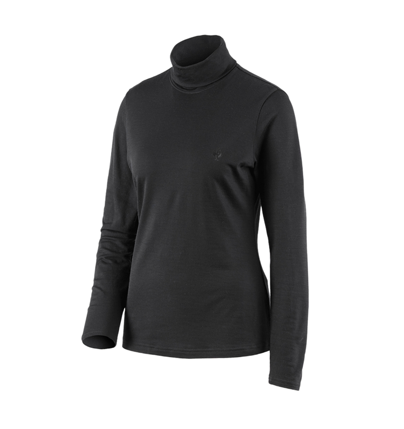 Shirts & Co.: Rollkragenshirt Merino e.s.trail, Damen + schwarz 3