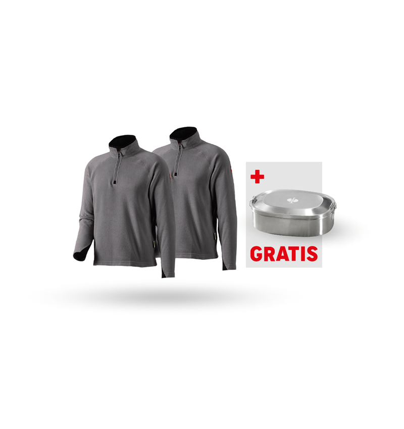 Bekleidung: SET: 2x Microfleece Troyer dryplexx® micro + anthrazit