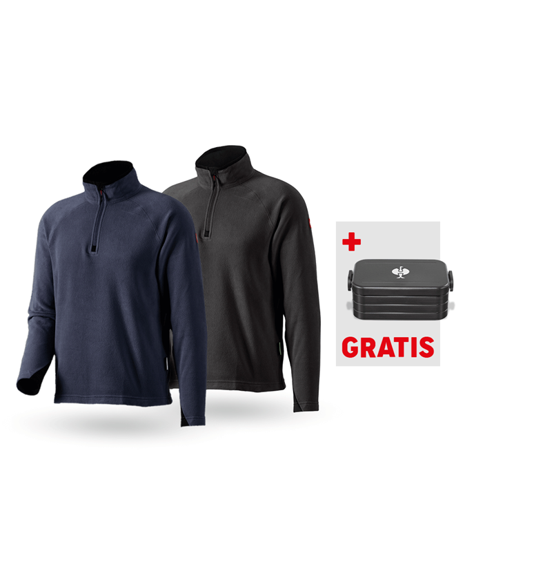 Bekleidungs-Sets: SET: 2x Microfleece Troyer dryplexx® micro + dunkelblau