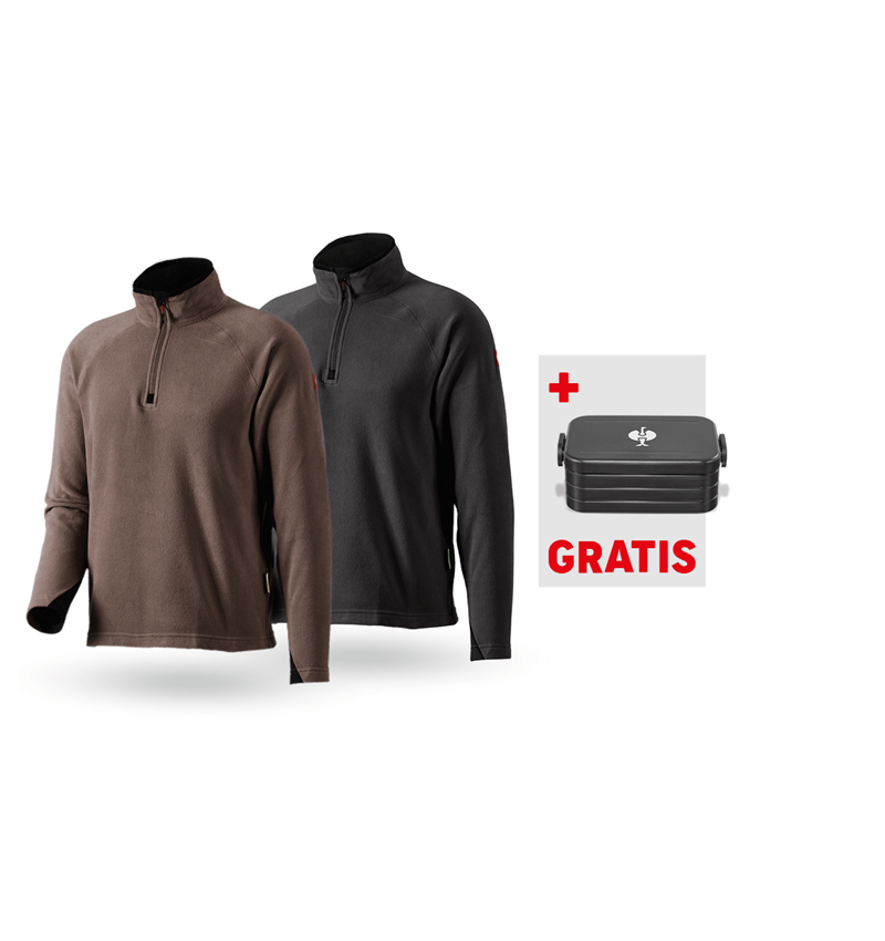 Große Geschenke: SET: 2x Microfleece Troyer dryplexx® micro + kastanie