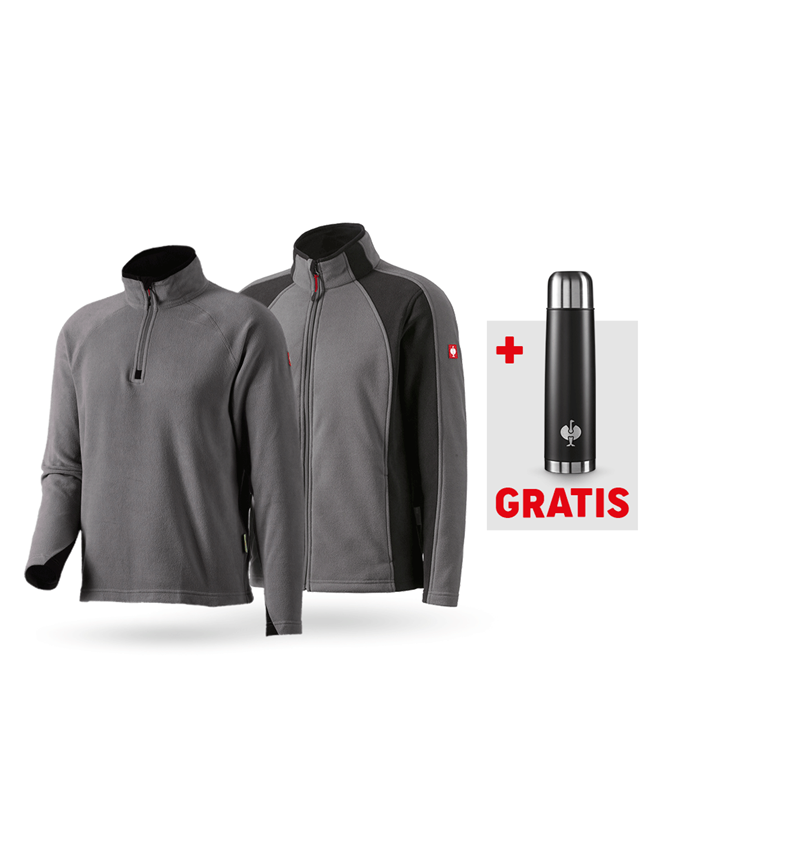 Bekleidung: SET: Microfleece Jacke + Troyer dryplexx® micro + anthrazit/schwarz