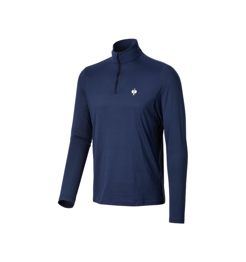 Shirts & Co.: Funktions Troyer-Longsleeve UV e.s.trail + tiefblau/weiß 4