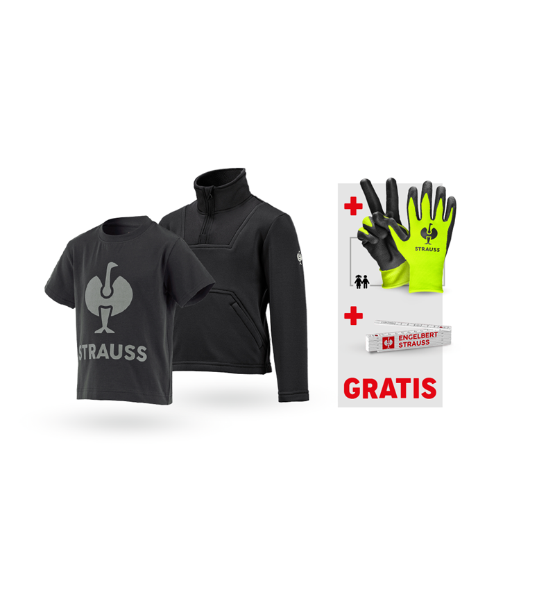 Shirts & Co.: SET: Funktionstroyer + T-Shirt e.s.concrete,Kinder + schwarz